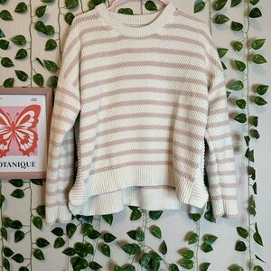 Madewell cotton stripped pullover knitted sweater